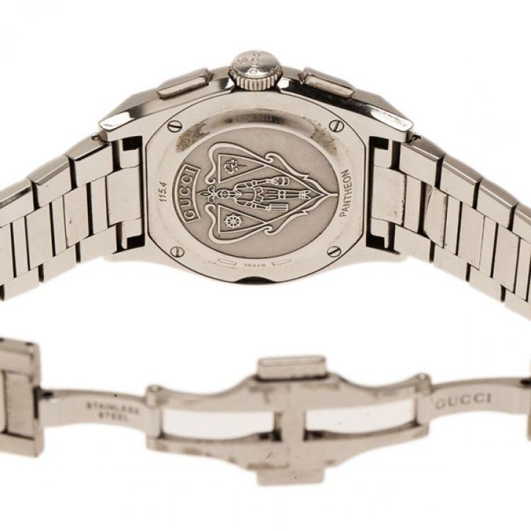 Pre Owned Gucci Blue Stainless Steel Pantheon Men's Wristwatch 35MM