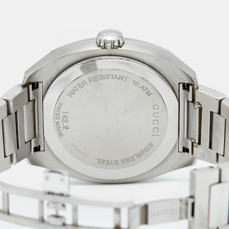 Pre Owned Gucci Blue Stainless Steel GG2570 XL YA142205 Men's Wristwatch 44 mm