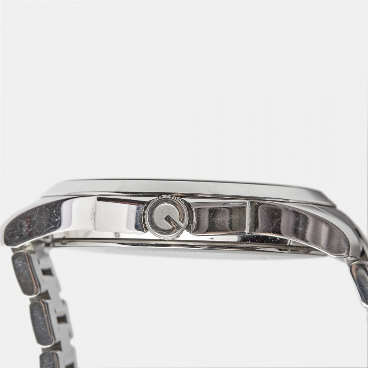 Pre Owned Gucci Taupe Stainless Steel G-Timeless YA126448 Men's Wristwatch 38 mm