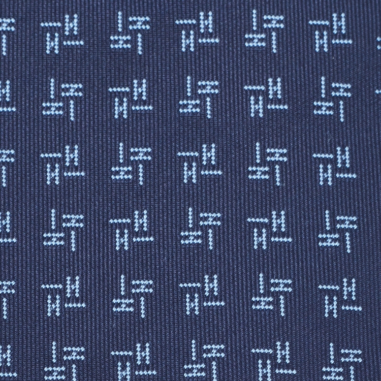 Pre Owned Hermes Blue Digi H Silk Tie