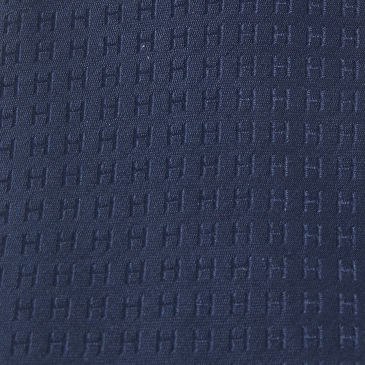 Pre Owned Hermes Navy Blue Faconnee H Silk Jacquard Classic Tie