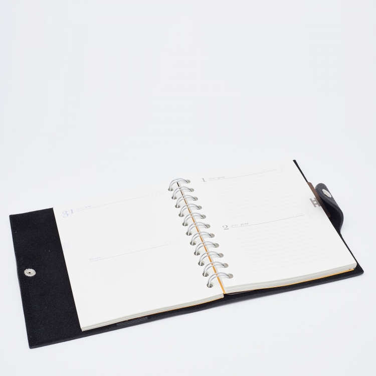 Pre Owned Hermes Black Togo Leather Ulysee PM Agenda Cover