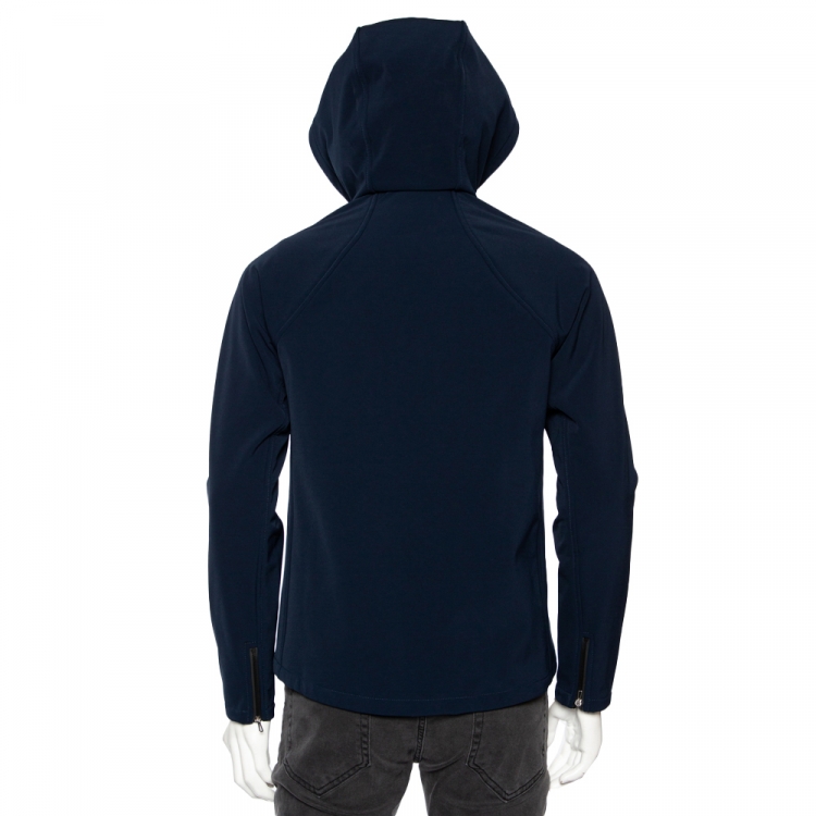 Pre Owned Hermes Navy Blue Synthetic Waterproof Softshell Derby Jacket XL