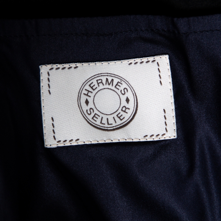 Pre Owned Hermes Navy Blue Synthetic Waterproof Softshell Derby Jacket XL