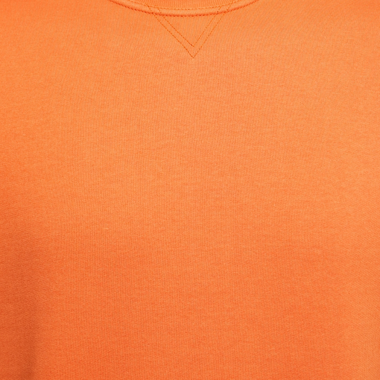 Pre Owned Hermes Orange Cotton Knit Crew Neck Jogging T-Shirt M