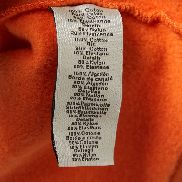 Pre Owned Hermes Orange Cotton Knit Crew Neck Jogging T-Shirt M