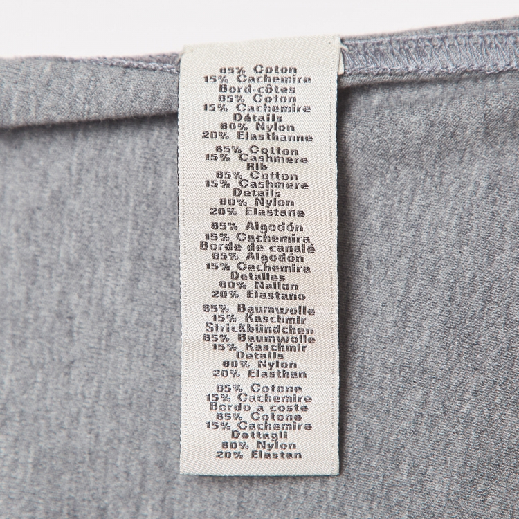 Pre Owned Hermès Grey Velky Lov Embossed Cotton T-Shirt XL
