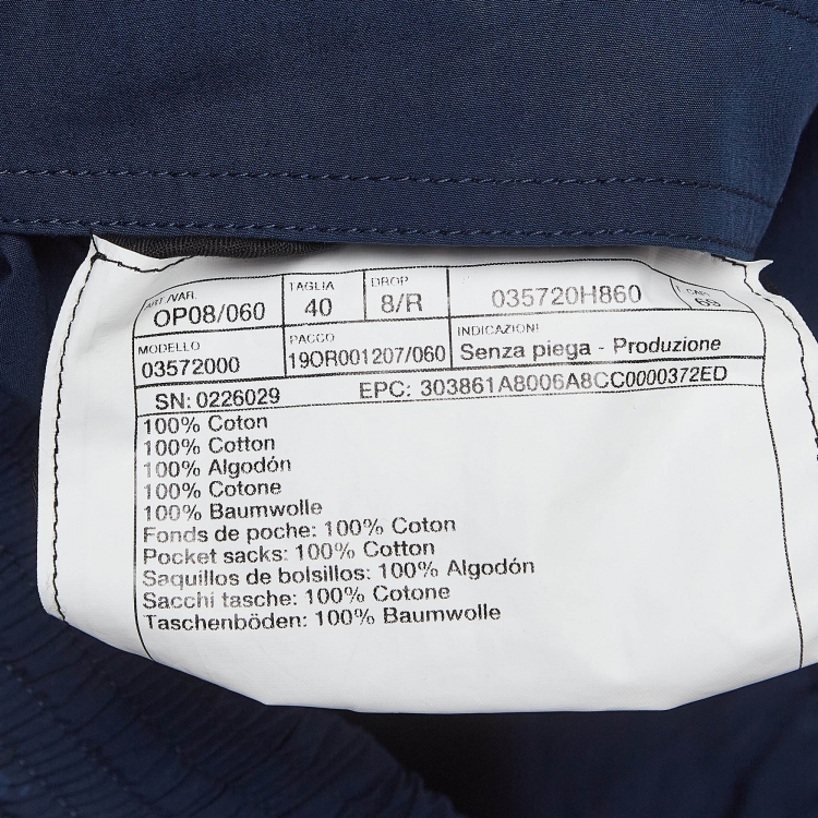 Pre Owned Hermes Navy Blue Poplin Bermuda Shorts M