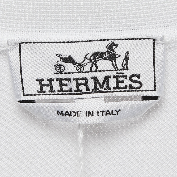 Pre Owned Hermes White Cotton Pique Polo T-Shirt S