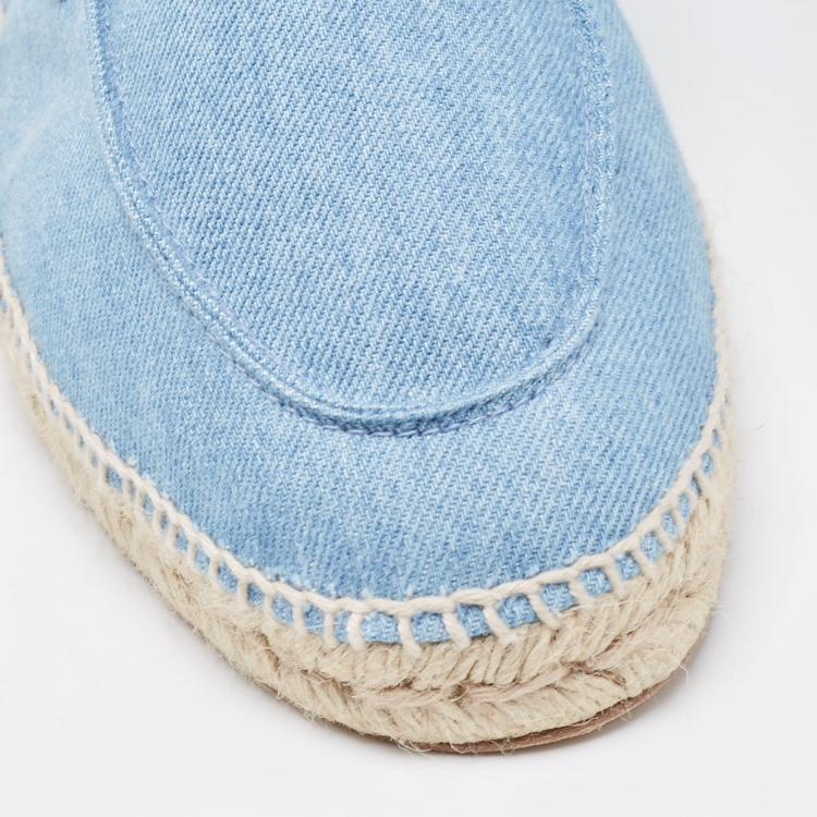 Pre Owned Hermes Blue Demin Trip Slip On Espadrilles Size 44 