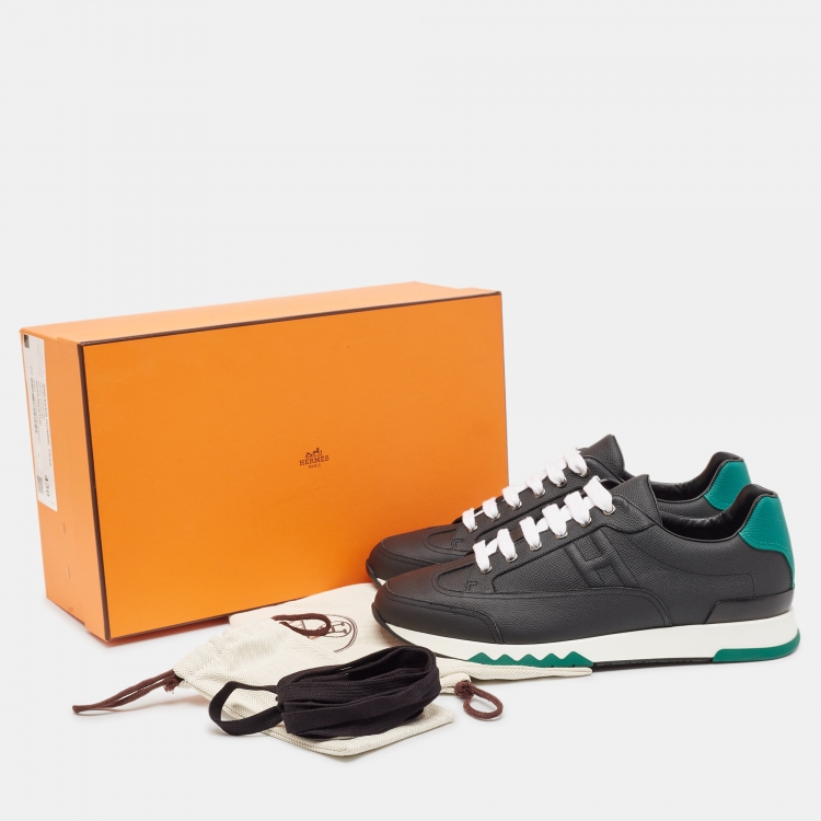 Pre Owned Hermès Black Leather Trail Sneakers Size 43