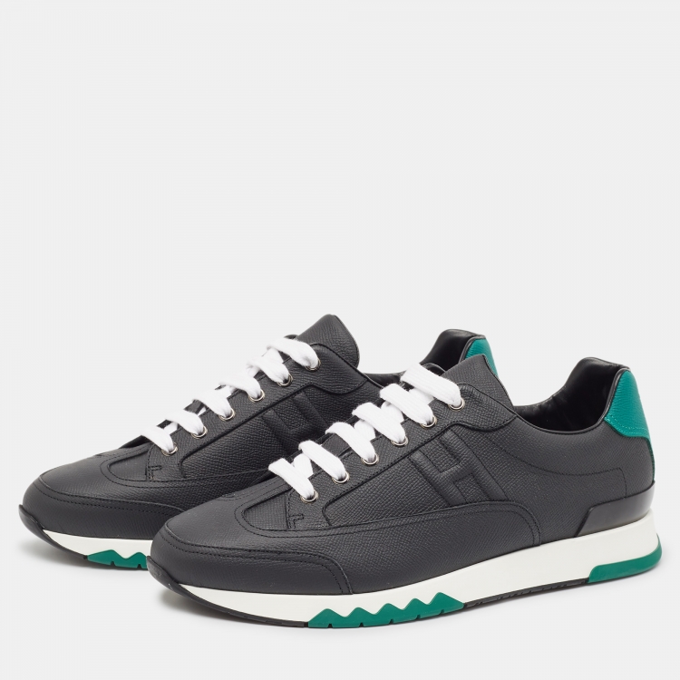 Pre Owned Hermès Black Leather Trail Sneakers Size 43