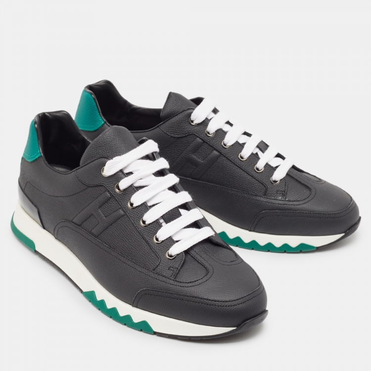 Pre Owned Hermès Black Leather Trail Sneakers Size 43