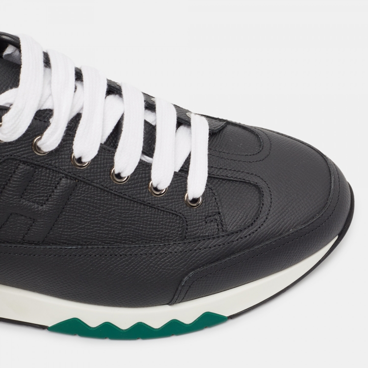 Pre Owned Hermès Black Leather Trail Sneakers Size 43