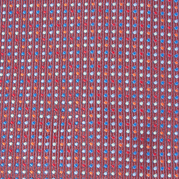 Pre Owned Hermes Burgundy Multicolor Dot Pattern Silk Tie