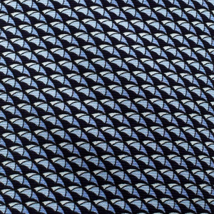 مملوكة مسبقًا Hermes Navy Blue Umbrella Print Silk Tie