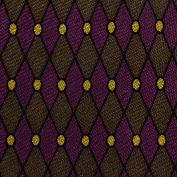 Pre Owned Hermes Purple Diamond Print Silk Tie