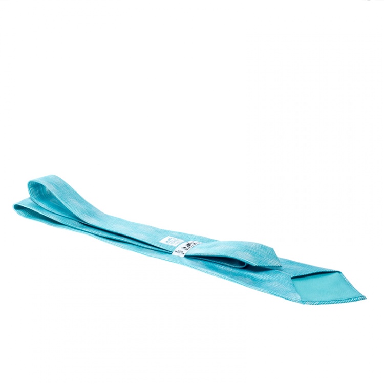 مملوكة مسبقًا Hermes Vintage Aqua Blue Astract Print Silk Tie