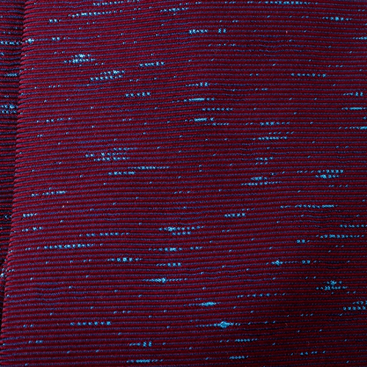 Pre Owned Hermes Burgundy and Blue Slub Textured Silk Jacquard Tie