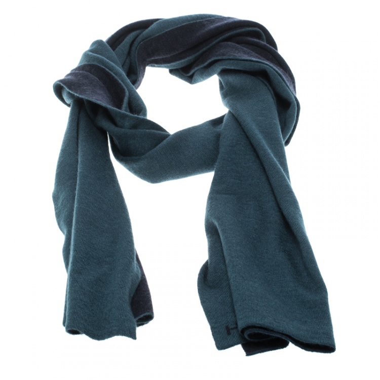 Pre Owned Hermès Bicolor Cashmere and Silk Knit Reversible Aller Retour Muffler