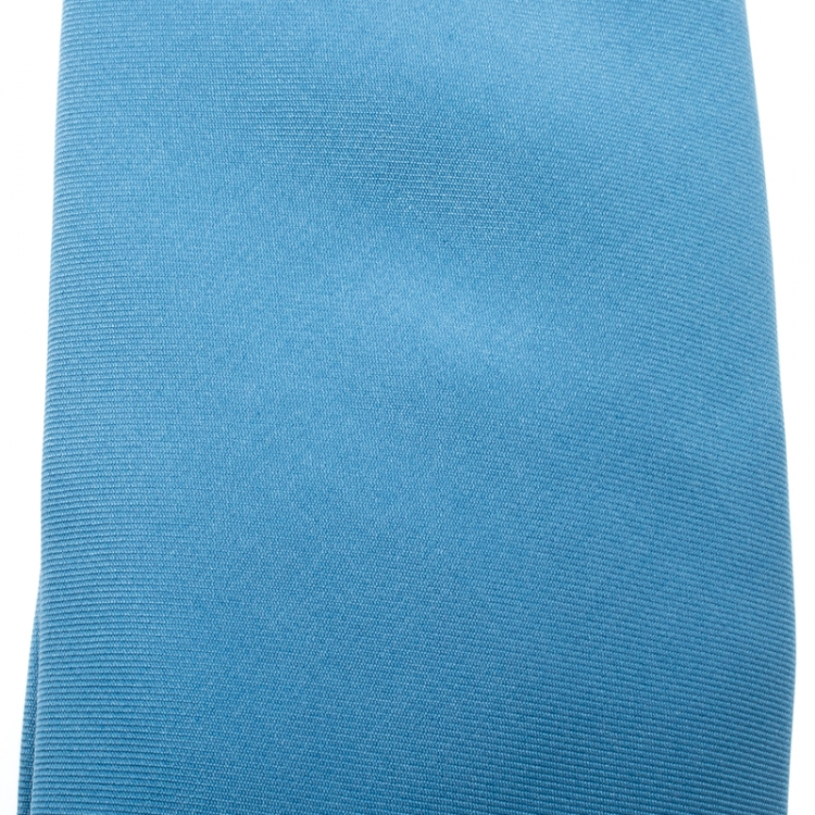 Pre Owned Hermes Sky Blue Silk Twill Tie 