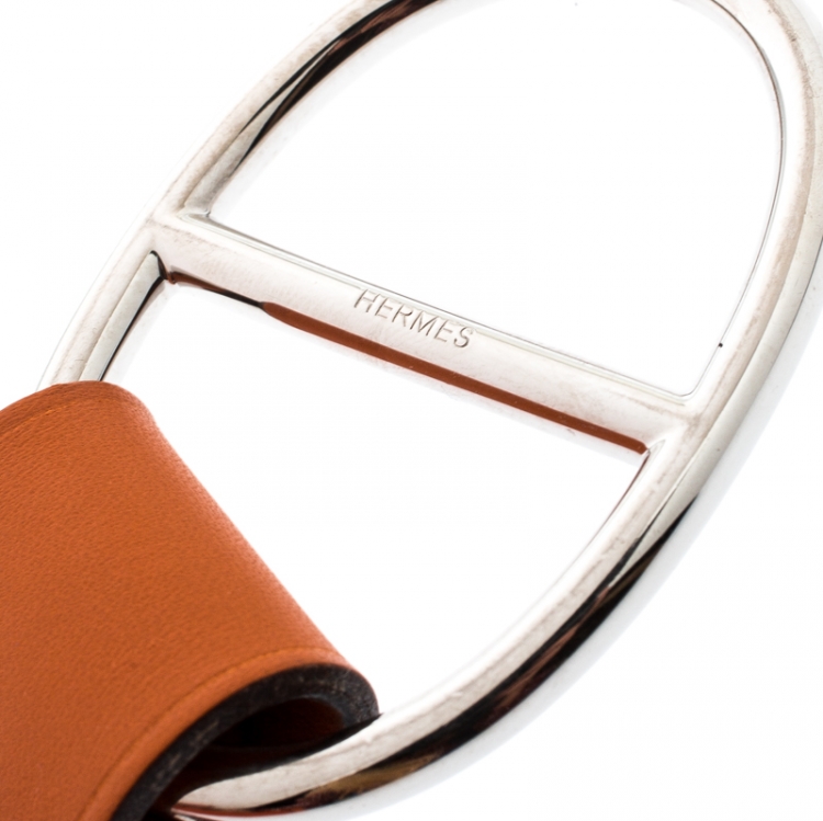 Pre Owned Hermes Orange Nylon Belt Size 112 CM