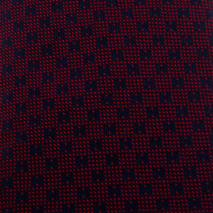 Pre Owned Hermès Red and Navy Blue H Patterned Jacquard Silk Tie