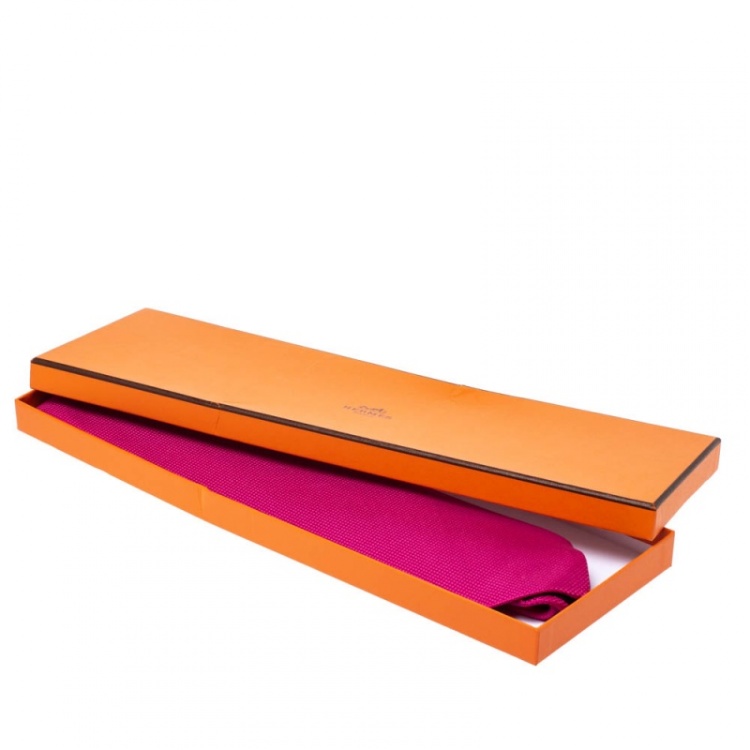 Pre Owned Hermès Fuchsia Pink Nattée de Soie Tie 