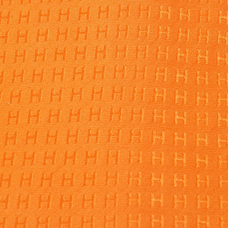 Pre Owned Hermes Orange Faconnee H Silk Jacquard Classic Tie