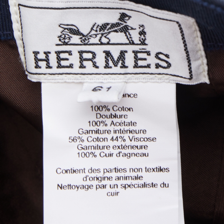 Pre Owned Hermes Navy Blue Miles H Circle Cotton Baseball Cap