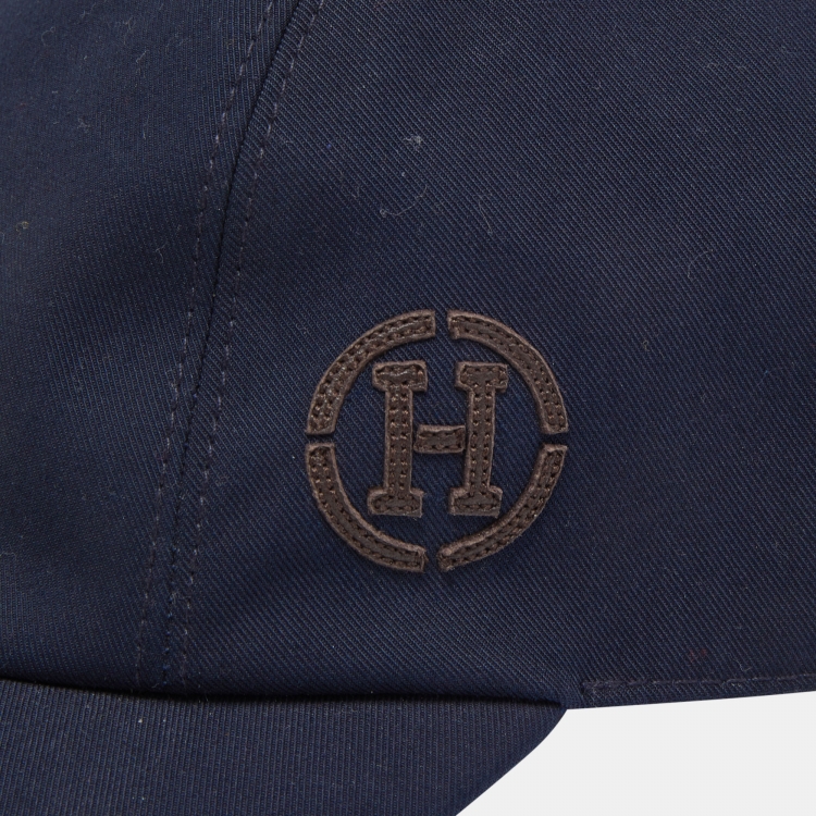 Pre Owned Hermes Navy Blue Miles H Circle Cotton Baseball Cap