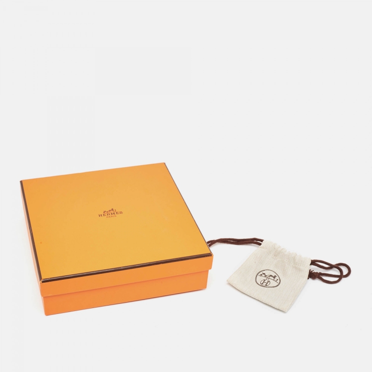 Pre Owned Hermes Black/Gold Swift and Tadelakt Leather Constance Reversible Belt 85CM