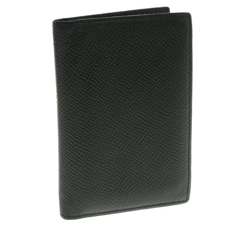 Pre Owned Hermes Black Leather Card Holder 