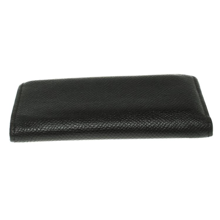Pre Owned Hermes Black Leather Card Holder 