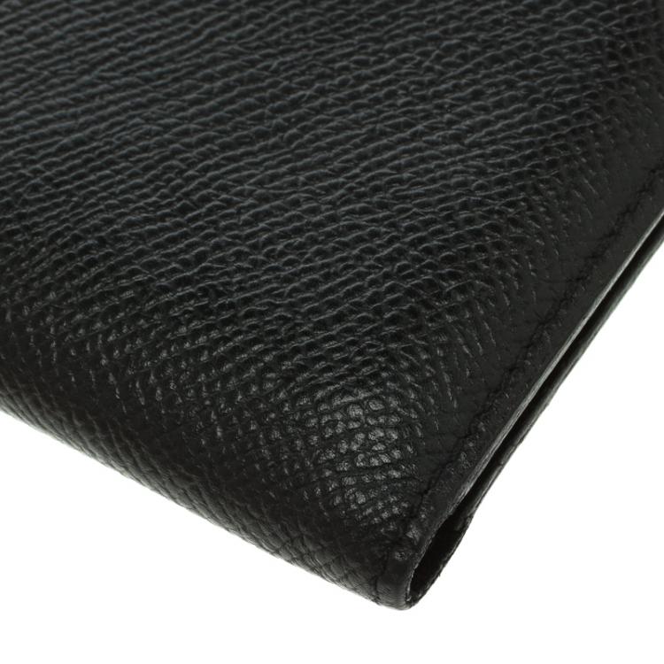 Pre Owned Hermes Black Leather Card Holder 