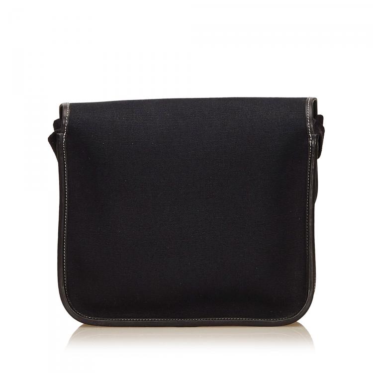 Pre Owned Hermes Black Canvas Mini Buenaventura Messenger Bag