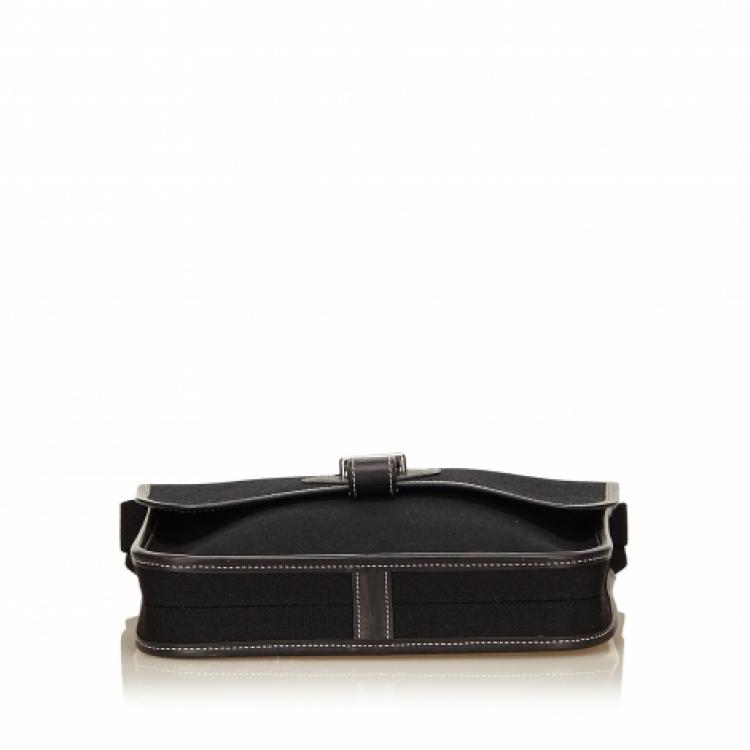 Pre Owned Hermes Black Canvas Mini Buenaventura Messenger Bag