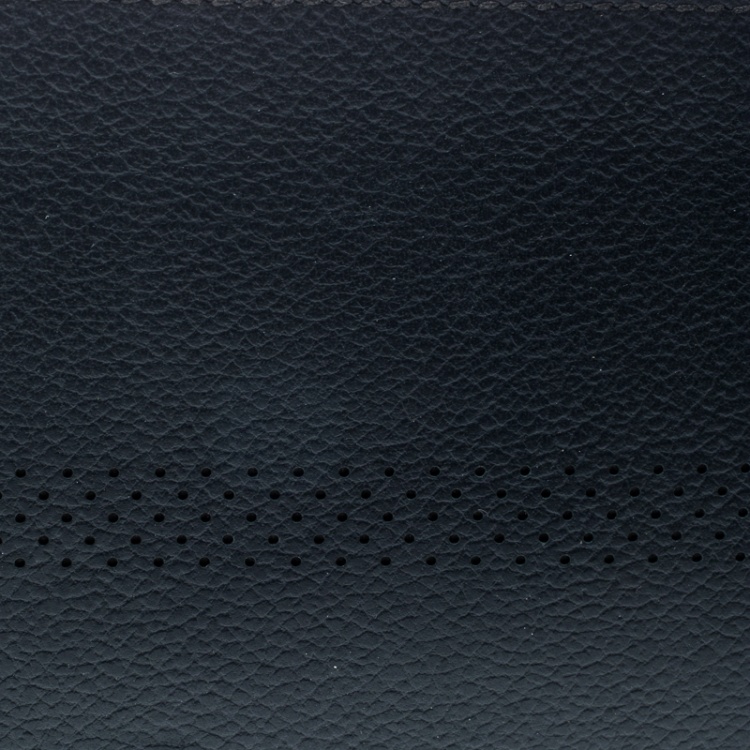 Pre Owned Hermes Blue Orage Leather Perforated Detail Bifold Wallet