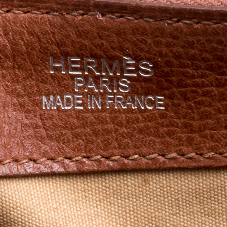 Pre Owned Hermes Brique Evergrain Leather Paris Bombay 50 Duffle Bag