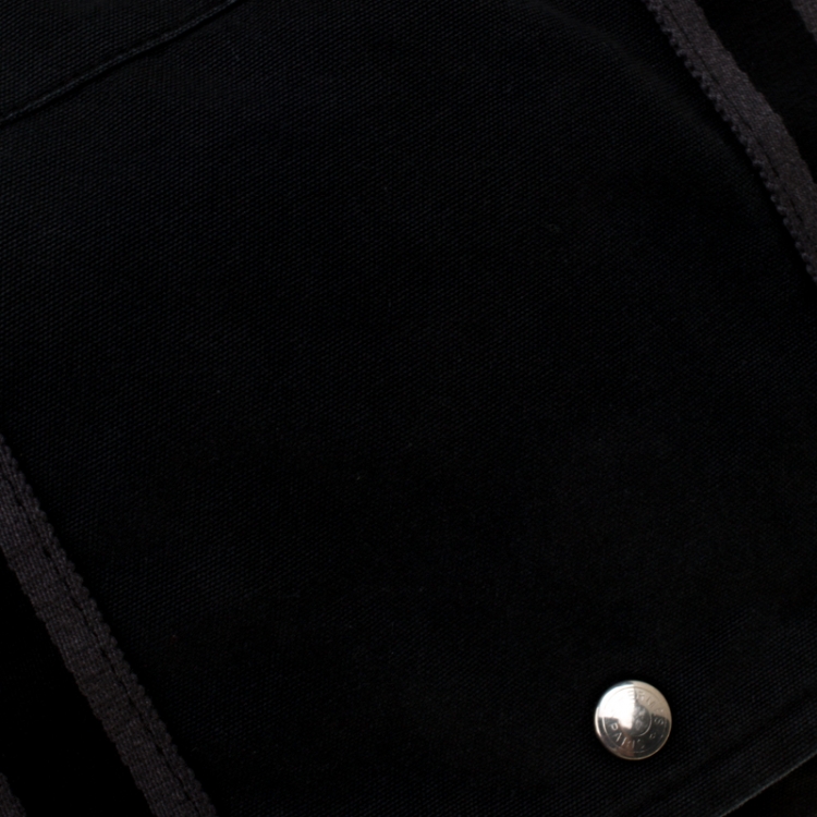 Pre Owned Hermes Black Canvas Fourre Tout Vassus Messenger Bag 
