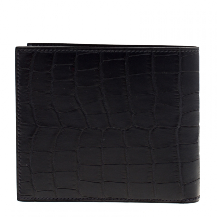 Pre Owned Hermes Blue Marine Alligator MC2 Copernic Wallet