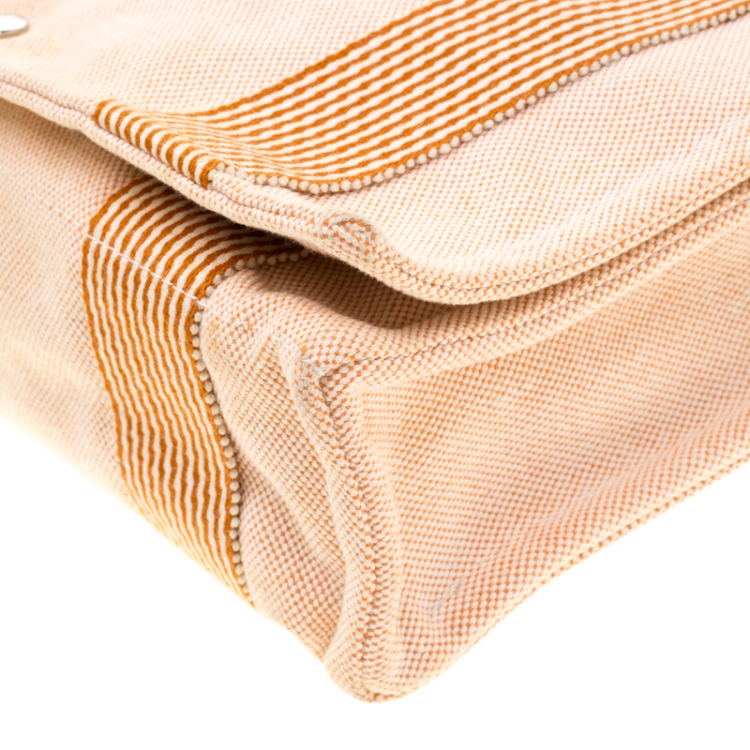Pre Owned Hermes Orange Canvas Vassus Messenger Bag