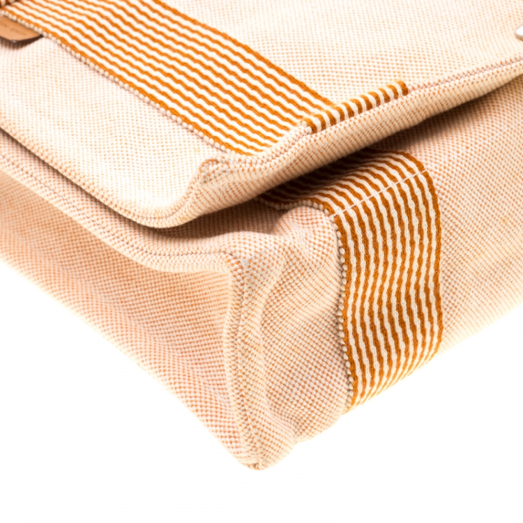 Pre Owned Hermes Orange Canvas Vassus Messenger Bag
