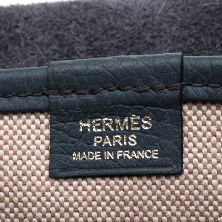 Pre Owned Hermes Blue Jean Togo leather Bourlingue Messenger Bag
