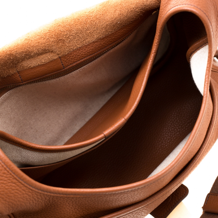 Pre Owned Hermes Etrusque Clemence Leather Bourlingue Messenger Bag