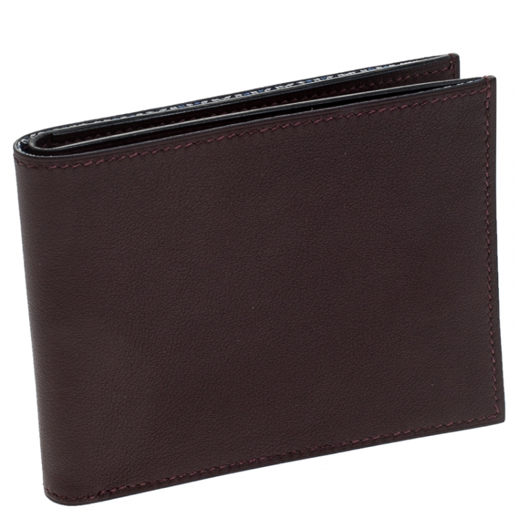 Pre Owned Hermes Macassar Swift Leather Citizen Twill compact Wallet