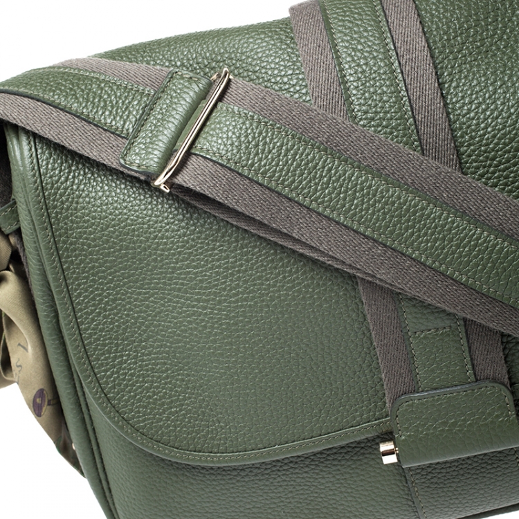 Pre Owned Hermes Canopee Clemence Leather Bourlingue Messenger Bag