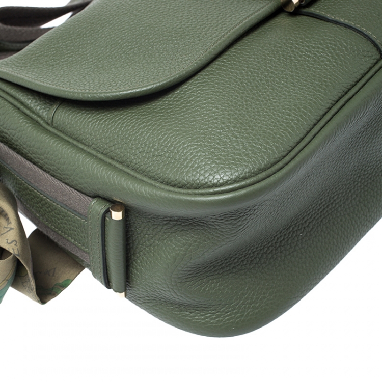 Pre Owned Hermes Canopee Clemence Leather Bourlingue Messenger Bag