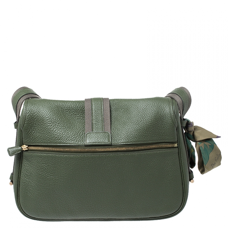 Pre Owned Hermes Canopee Clemence Leather Bourlingue Messenger Bag
