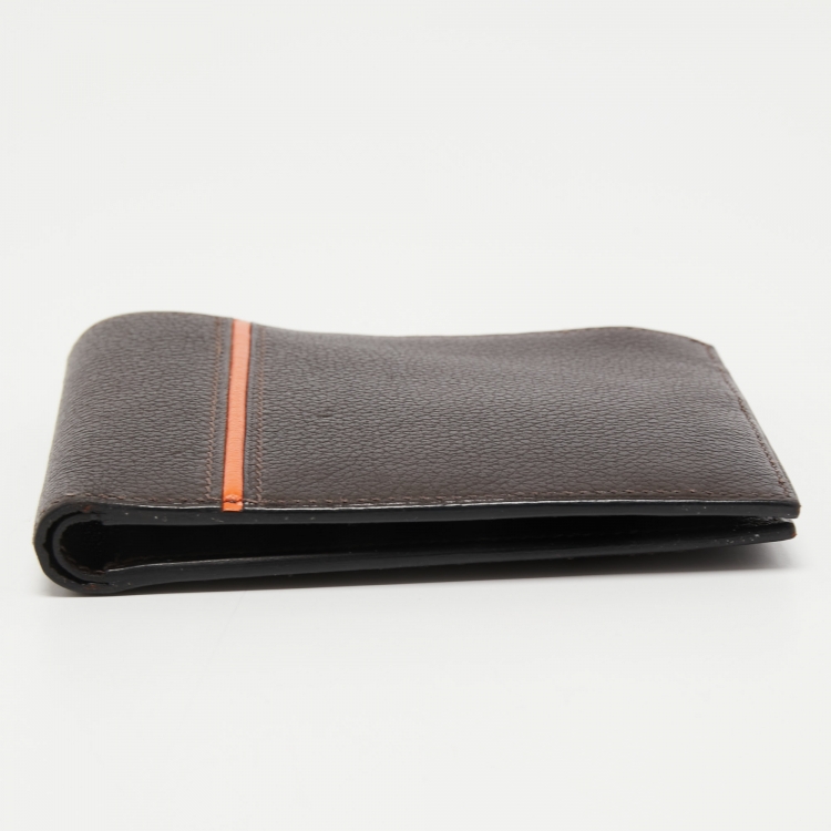 Pre Owned Hermès Chocolat/Orange Epsom Leather MC² Copernic Wallet